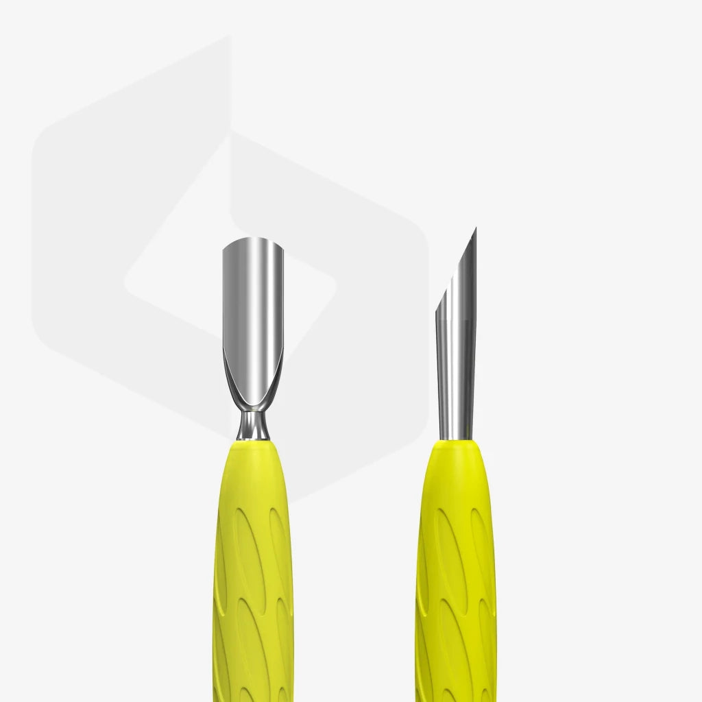Staleks Pro UNIQ 10 Type 2 Pusher Gummy with yellow silicone handle (PQ-10/2) - Level Up Beauty Supply