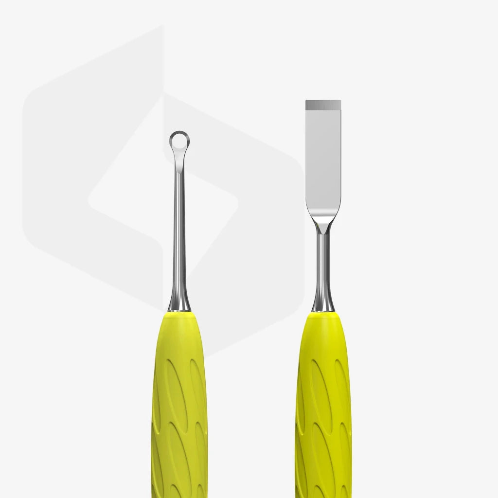 Staleks Pro UNIQ 11 Type 1 Pusher Gummy with yellow silicone handle (PQ-11/1) - Level Up Beauty Supply