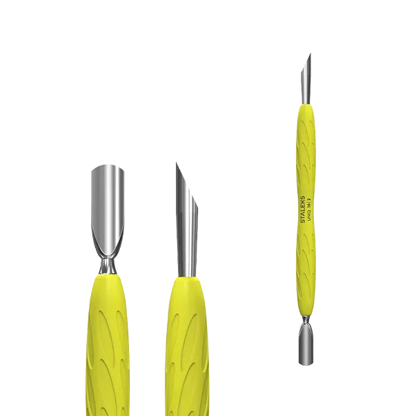 Staleks Pro UNIQ 10 Type 2 Pusher Gummy with yellow silicone handle (PQ-10/2)