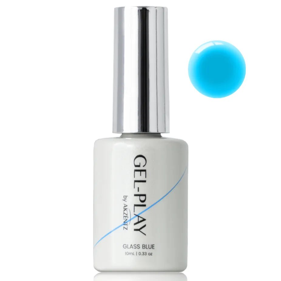 AKZENTZ UV/LED Gel Play in a Bottle - Glass Blue 10g/.0.35oz - Level Up Beauty Supply