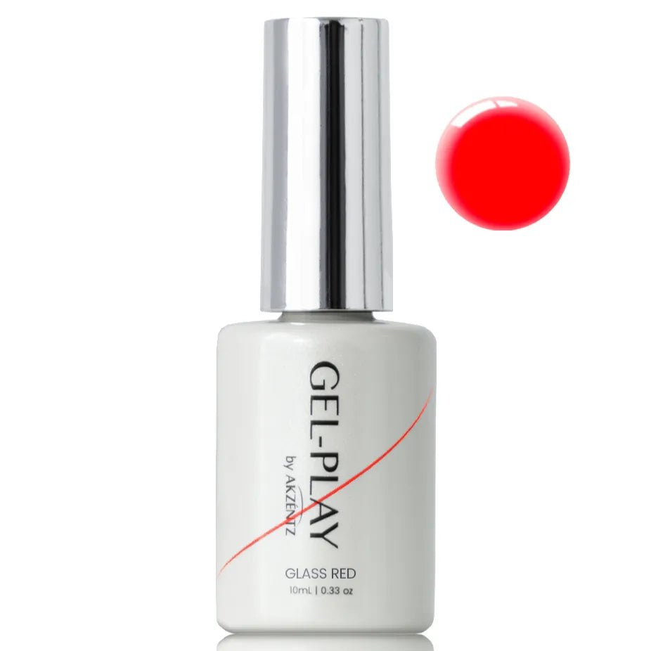 AKZENTZ UV/LED Gel Play in a Bottle - Glass Red 10g/.0.35oz - Level Up Beauty Supply