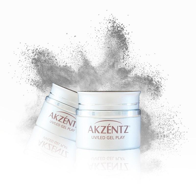 AKZENTZ Gel Play Silver Pearlescent Powder, 1g jar - Level Up Beauty Supply