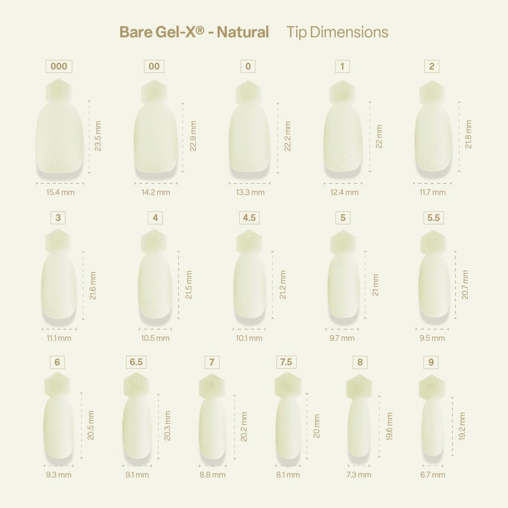 Aprés - Bare Gel-X® Natural Box of Tips (16 sizes, 280pcs) - Level Up Beauty Supply