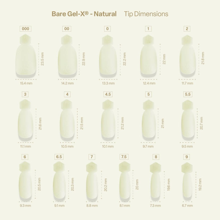 Aprés - Bare Gel-X® Natural Box of Tips (16 sizes, 280pcs) - Level Up Beauty Supply