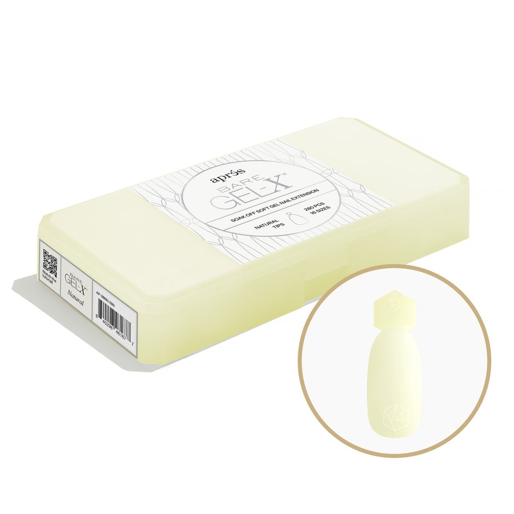 Aprés - Bare Gel-X® Natural Box of Tips (16 sizes, 280pcs) - Level Up Beauty Supply