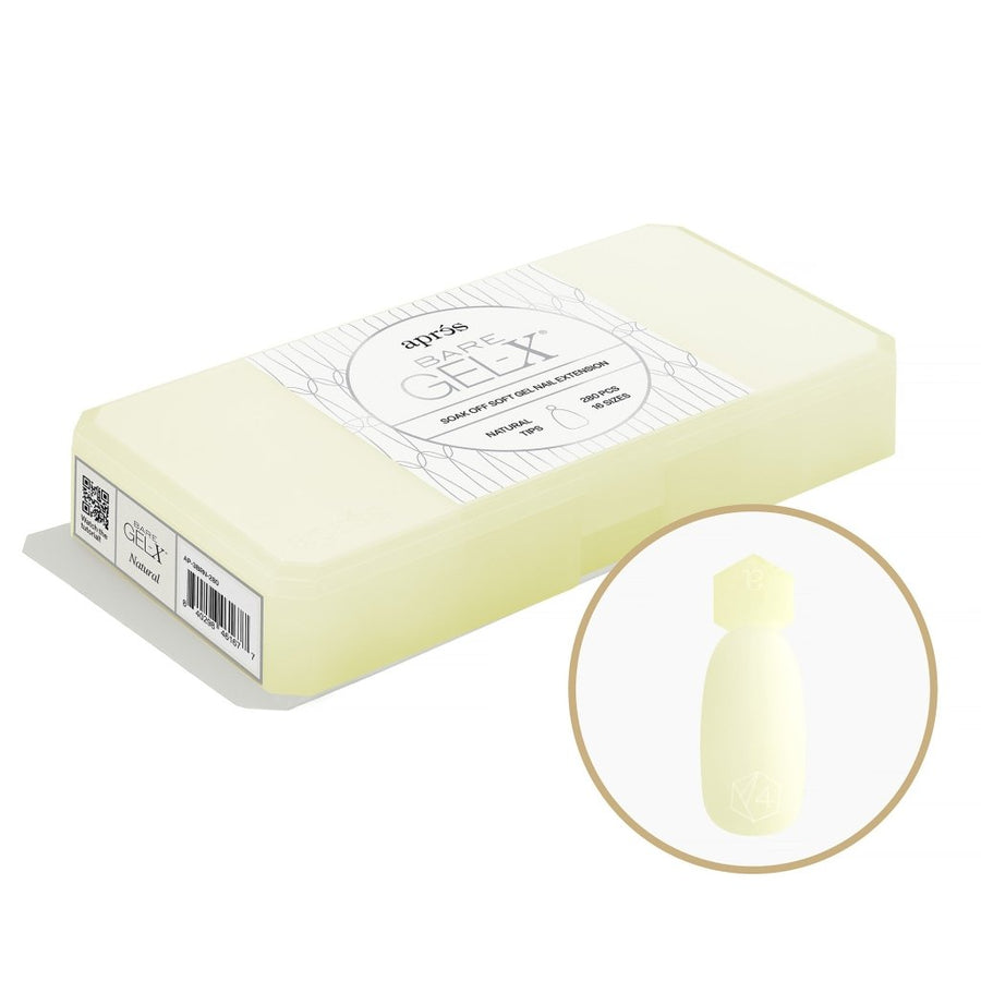 Aprés - Bare Gel-X® Natural Box of Tips (16 sizes, 280pcs) - Level Up Beauty Supply