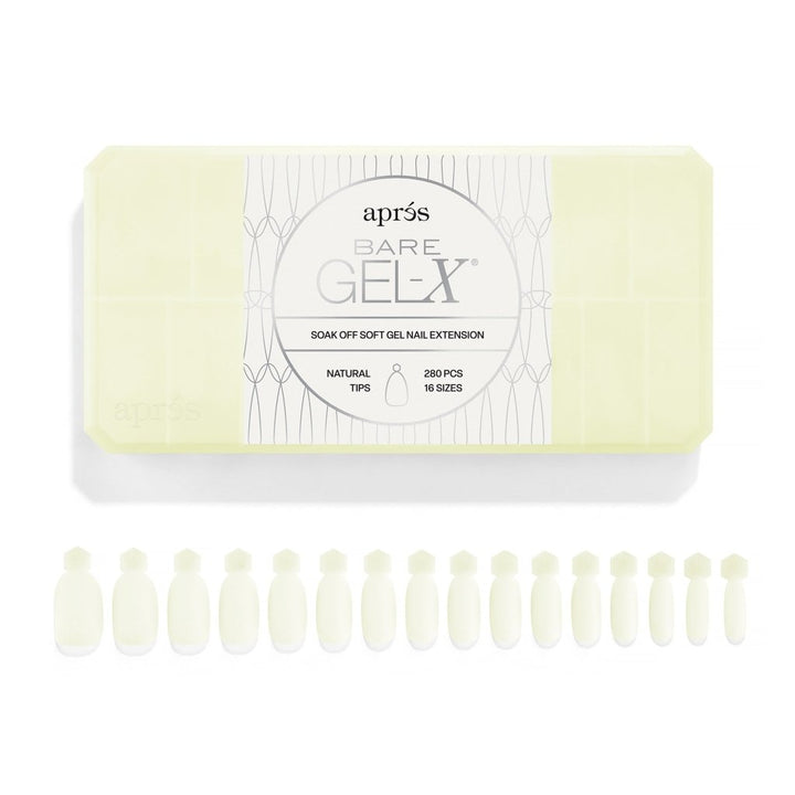 Aprés - Bare Gel-X® Natural Box of Tips (16 sizes, 280pcs) - Level Up Beauty Supply