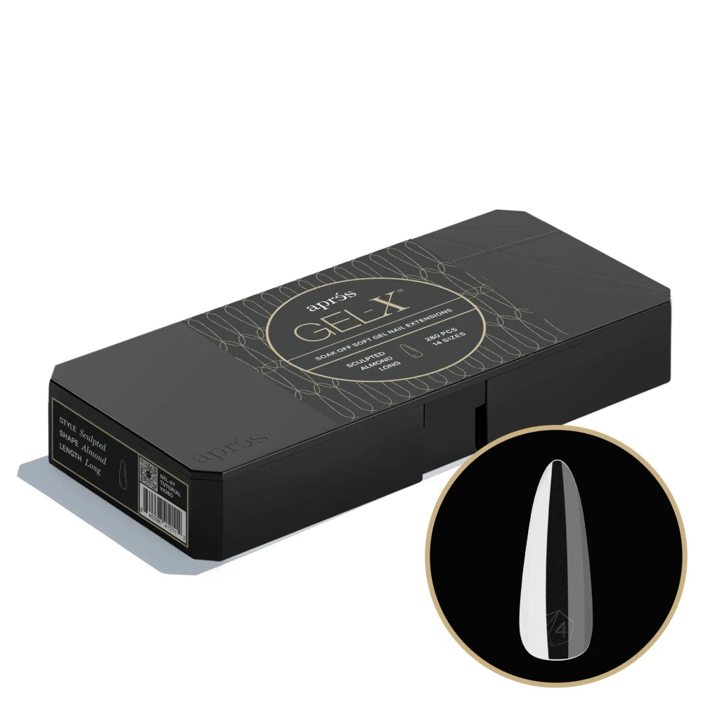 Aprés - Gel-X® Sculpted Almond Long Box of Tips - Mini (14 sizes, 280pcs) - Level Up Beauty Supply