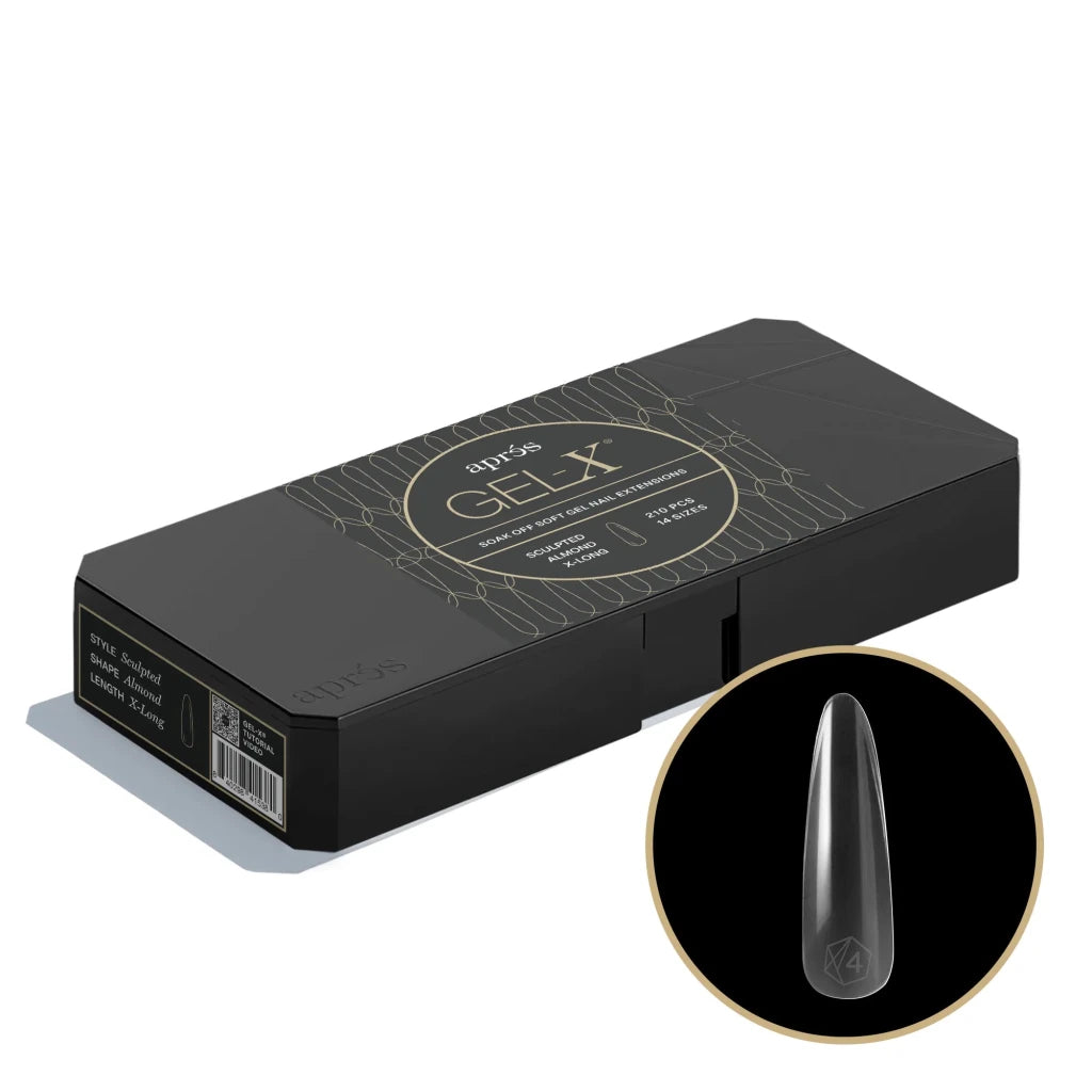 Aprés - Gel-X® Sculpted Almond Extra Long Box of Tips - Mini (14 sizes, 210pcs) - Level Up Beauty Supply