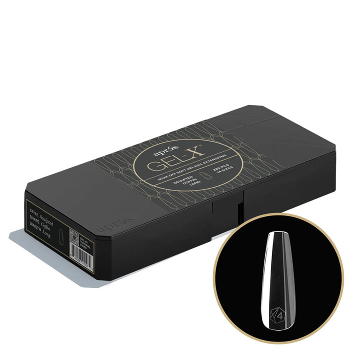 Aprés - Gel-X® Sculpted Coffin Long Box of Tips - Mini (14 sizes, 280pcs)