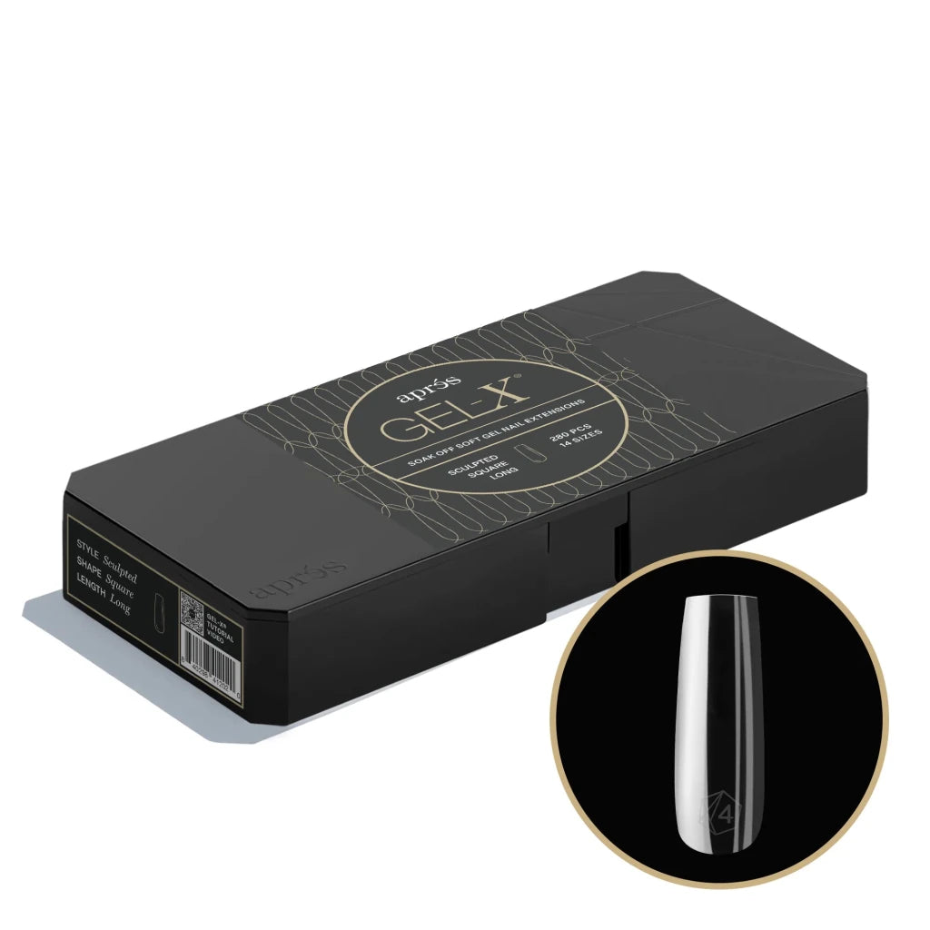Aprés - Gel-X® Sculpted Square Long Box of Tips - Mini (14 sizes, 280pcs) - Level Up Beauty Supply