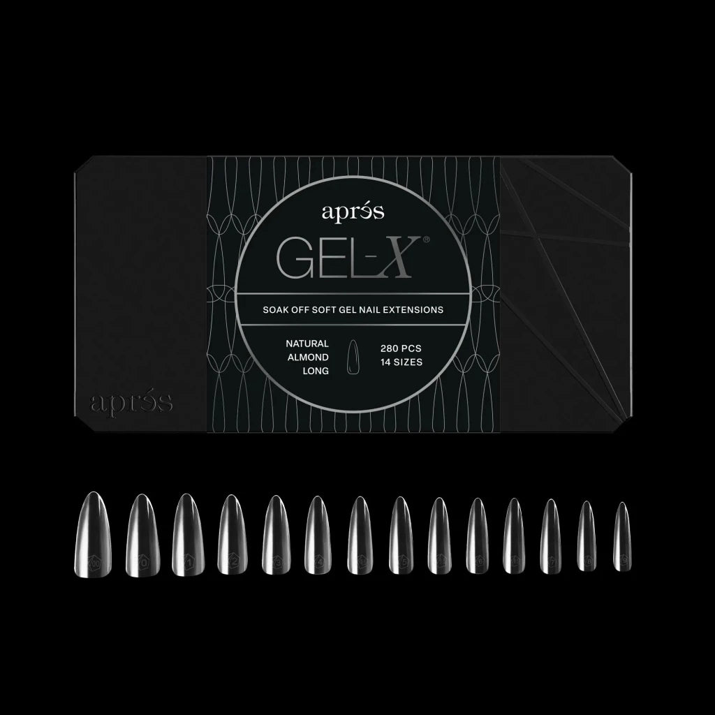 Aprés - Gel-X® Natural Almond Long Box of Tips - Mini (14 sizes, 280pcs) - Level Up Beauty Supply