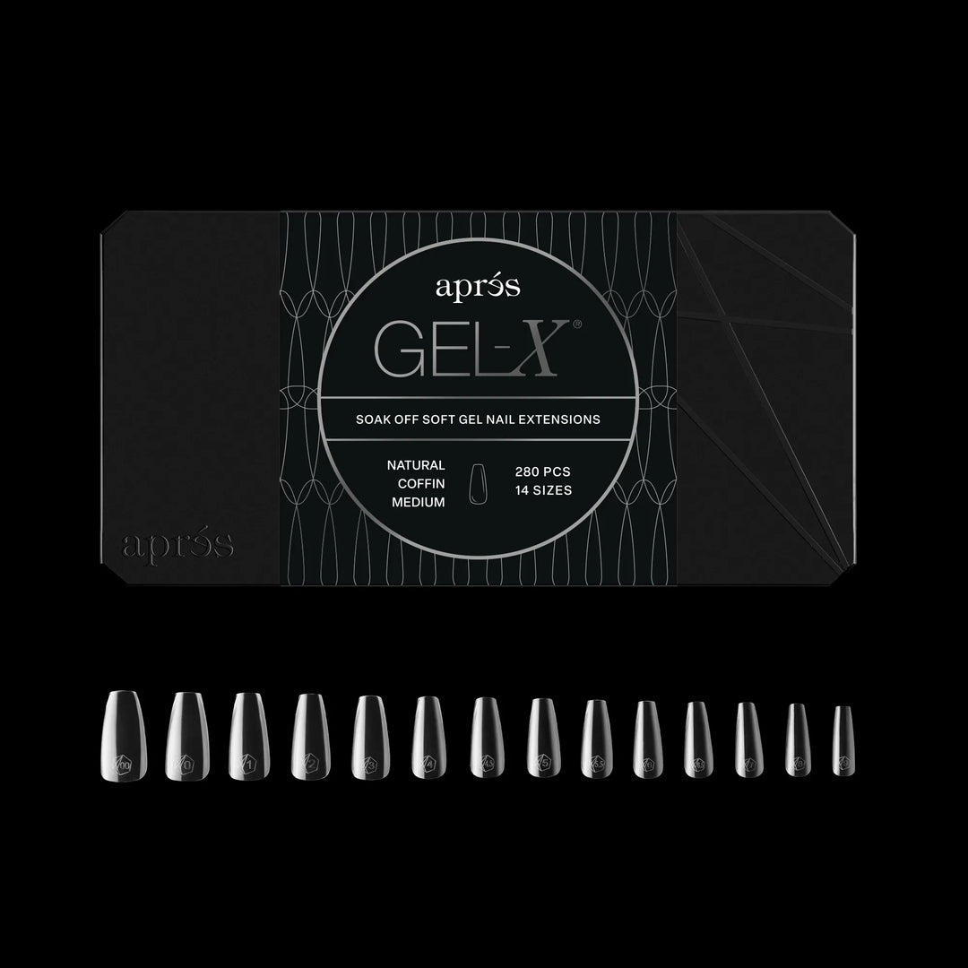 Aprés - Gel-X® Natural Coffin Medium Box of Tips - Mini (14 sizes, 280pcs)
