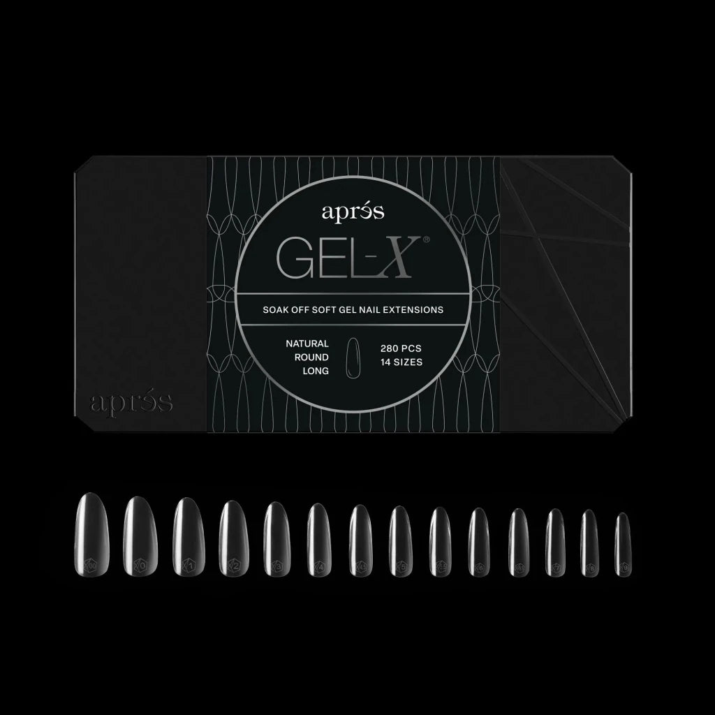 Aprés - Gel-X® Natural Round Long Box of Tips - Mini (14 sizes, 280pcs) - Level Up Beauty Supply