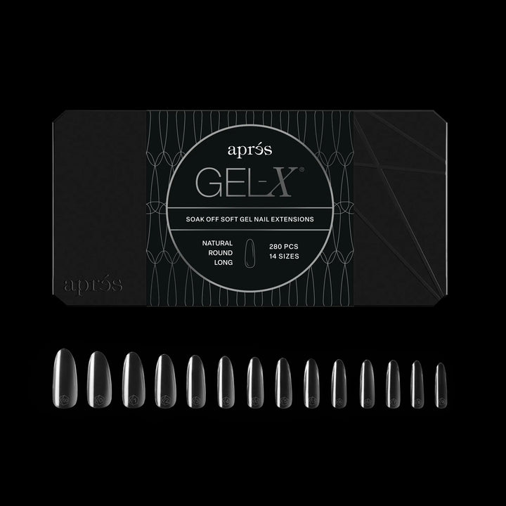 Aprés - Gel-X® Natural Round Long Box of Tips - Mini (14 sizes, 280pcs)