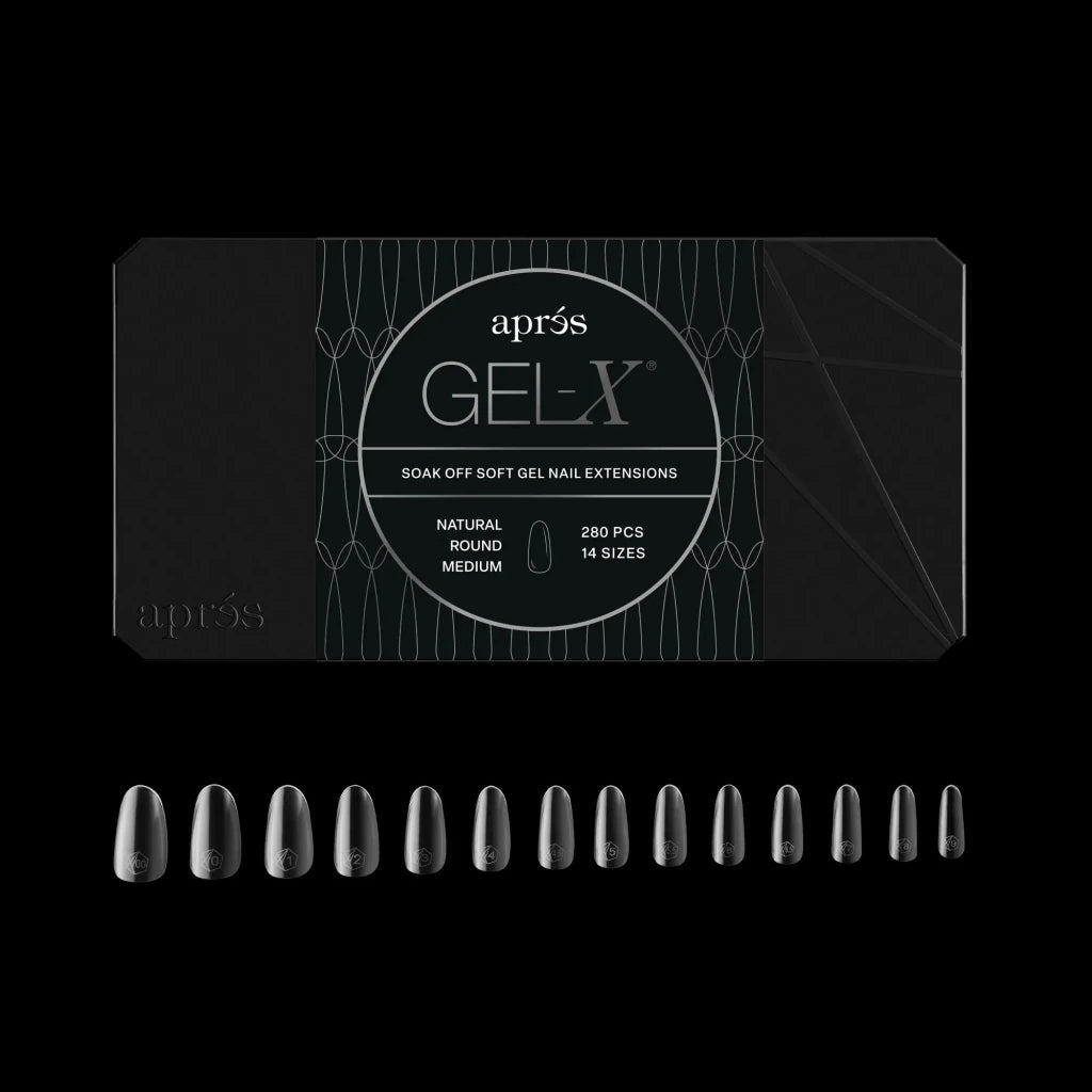 Aprés - Gel-X® Natural Round Medium Box of Tips - Mini (14 sizes, 280pcs) - Level Up Beauty Supply