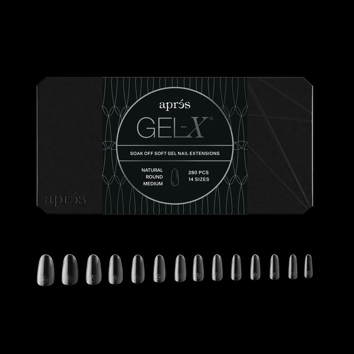 Aprés - Gel-X® Natural Round Medium Box of Tips - Mini (14 sizes, 280pcs)