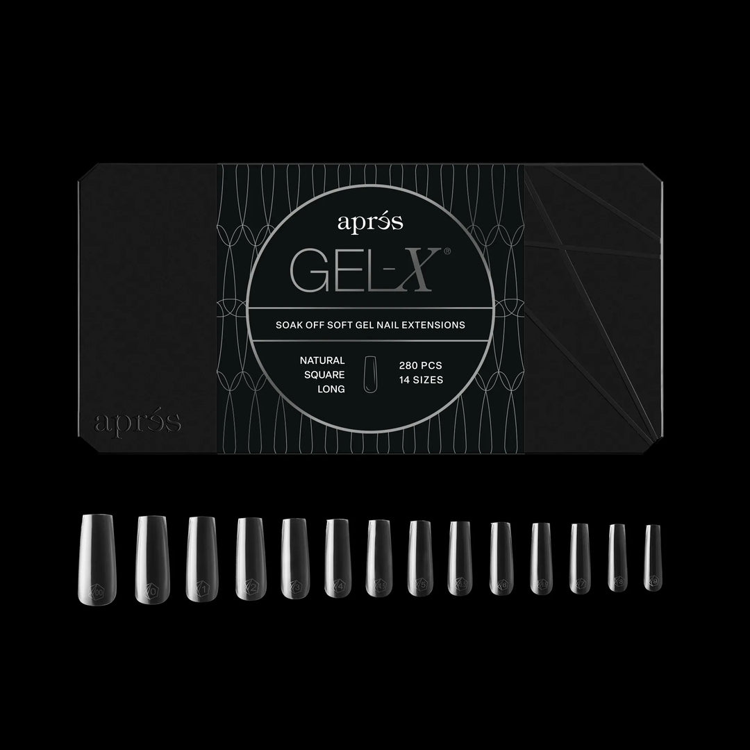Aprés - Gel-X® Natural Square Medium Box of Tips - Mini (14 sizes, 280pcs)
