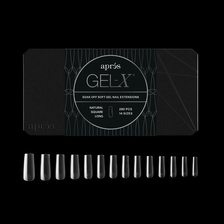 Aprés - Gel-X® Natural Square Long Box of Tips - Mini (14 sizes, 280pcs)