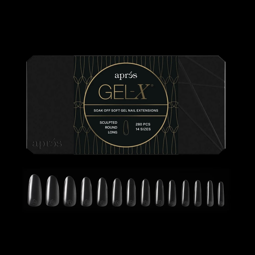 Aprés - Gel-X® Sculpted Round Long Box of Tips - Mini (14 sizes, 280pcs) - Level Up Beauty Supply