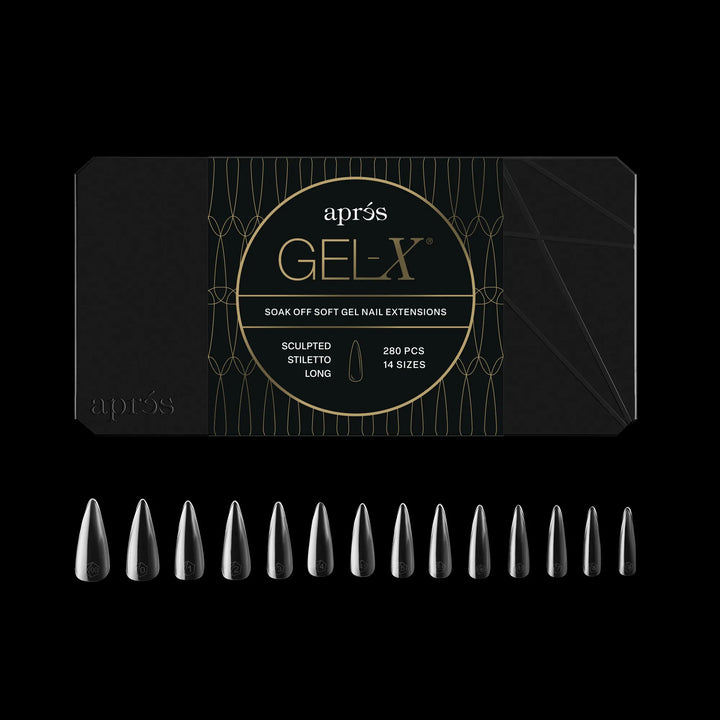 Aprés - Gel-X® Sculpted Stiletto Long Box of Tips - Mini (14 sizes, 280pcs)