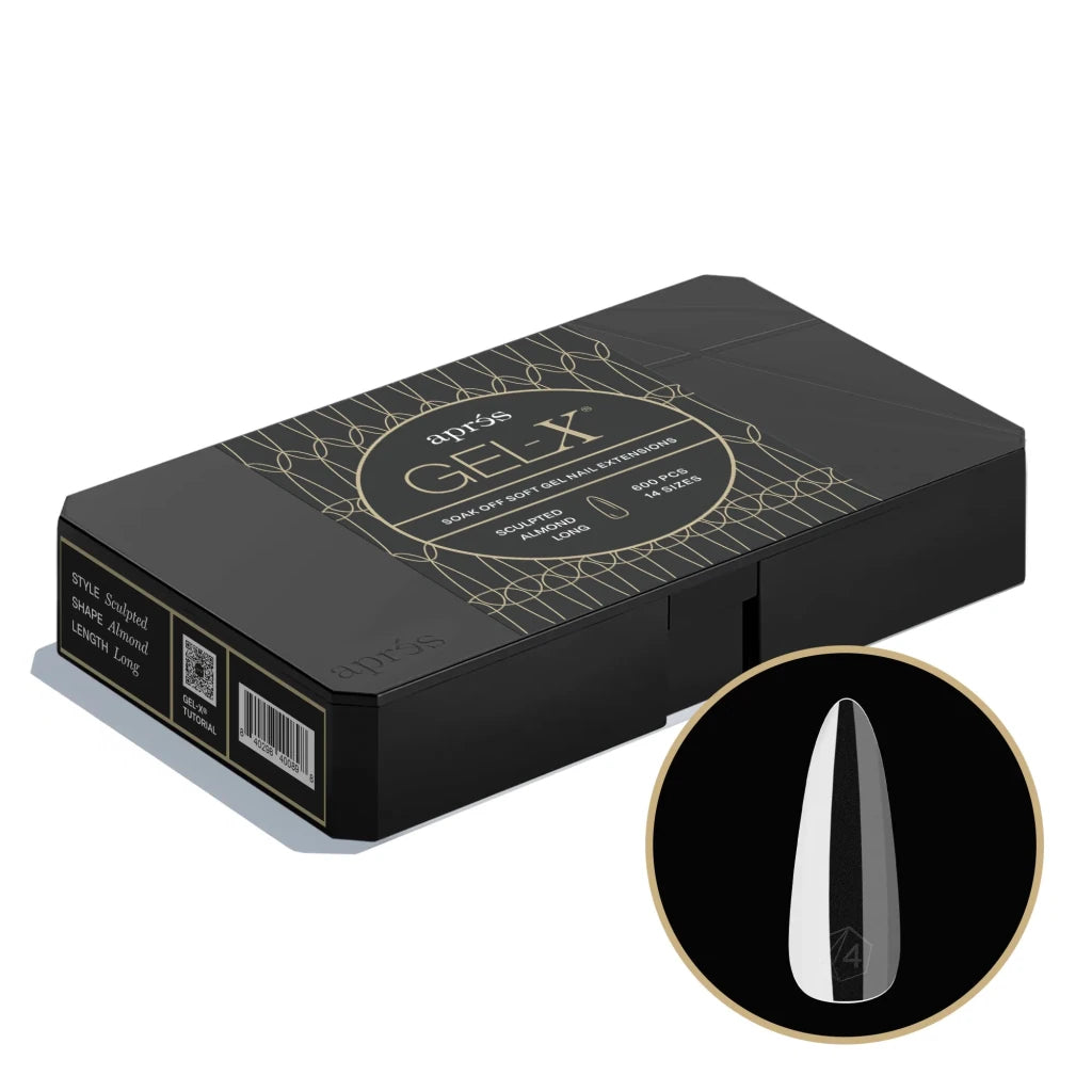 Aprés - Gel-X® Sculpted Almond Long Box of Tips 2.0 - Pro (14 sizes, 600pcs) - Level Up Beauty Supply