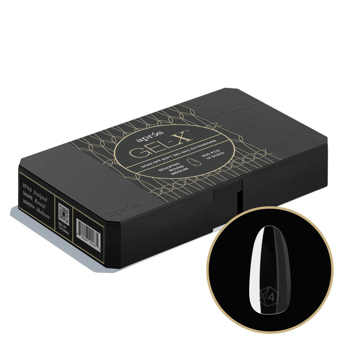 Aprés - Gel-X® Sculpted Round Medium Box of Tips 2.0 - Pro (14 sizes, 600pcs)