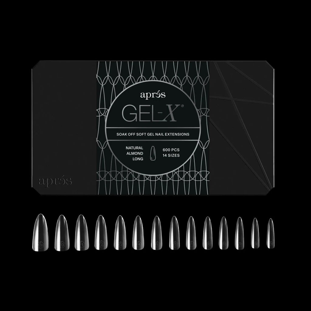 Aprés - Gel-X® Natural Almond Long Box of Tips 2.0 - (14 sizes, 600pcs) - Level Up Beauty Supply