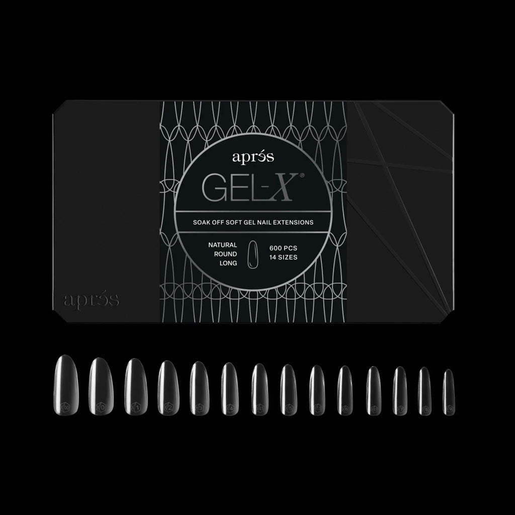 Aprés - Gel-X® Natural Round Long Box of Tips 2.0 - Pro (14 sizes, 600pcs) - Level Up Beauty Supply