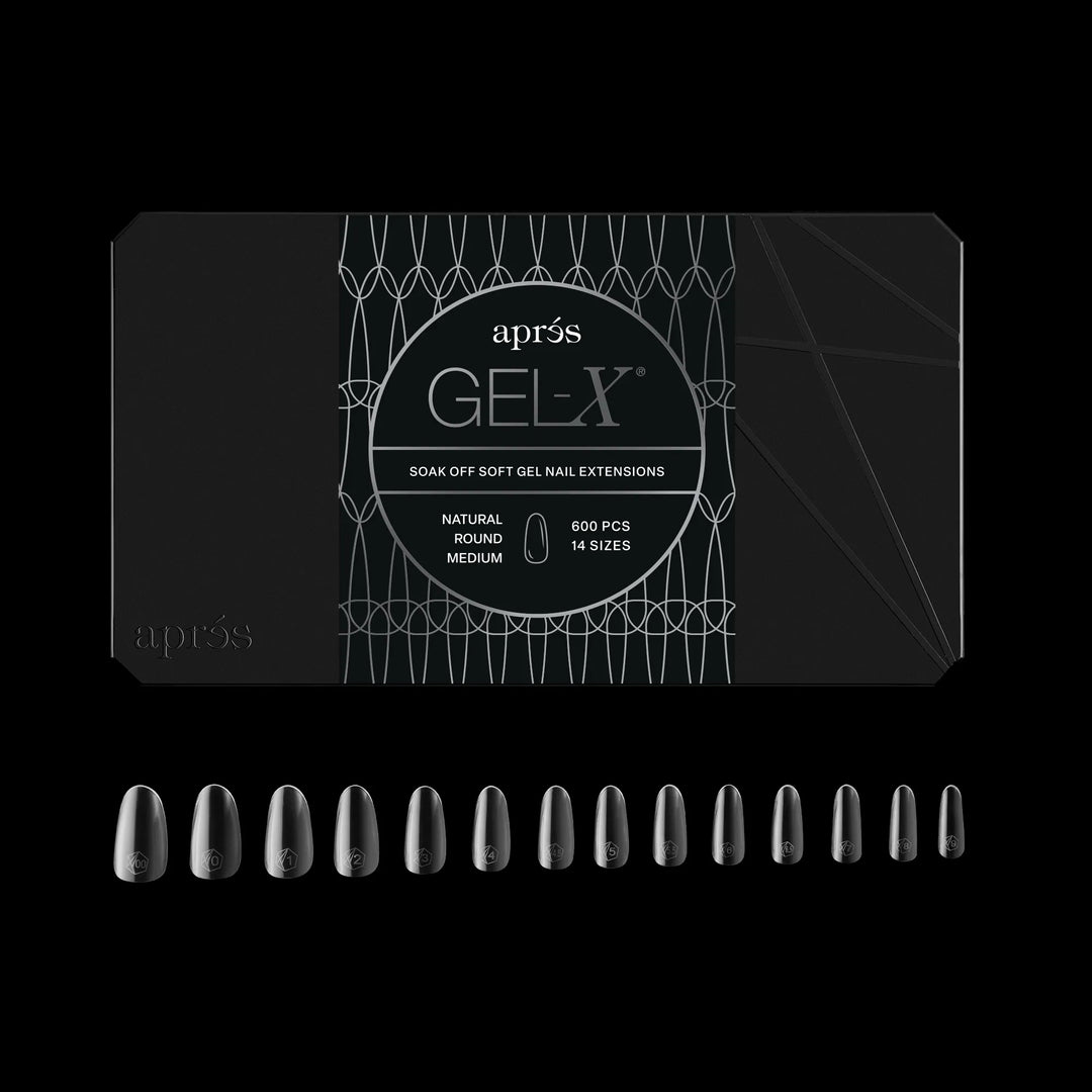 Aprés - Gel-X® Natural Round Medium Box of Tips 2.0 - Pro (14 sizes, 600pcs)