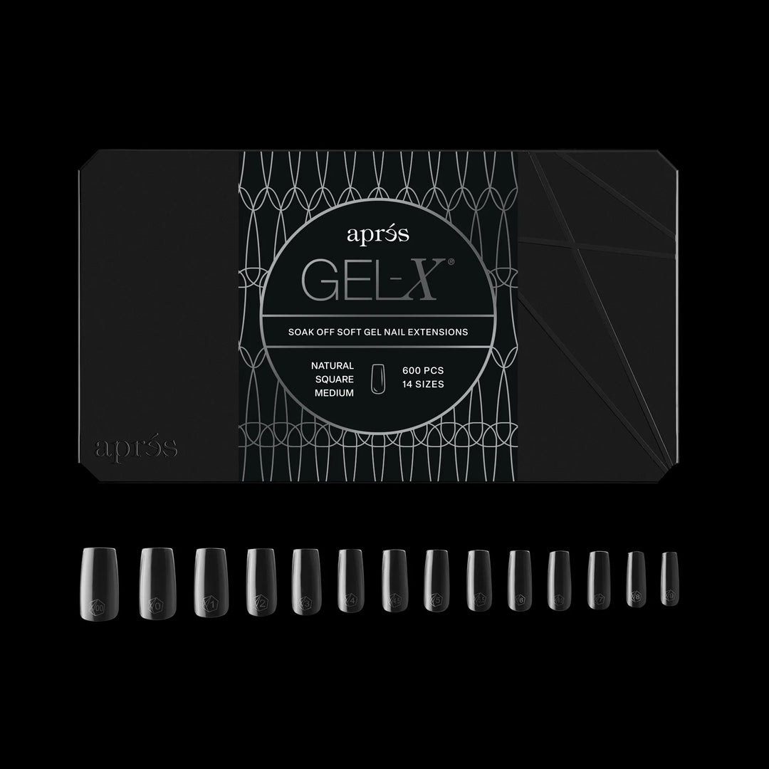 Aprés - Gel-X® Natural Square Medium Box of Tips 2.0 - Pro (14 sizes, 600pcs)