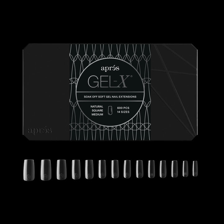 Aprés - Gel-X® Natural Square Medium Box of Tips 2.0 - Pro (14 sizes, 600pcs)