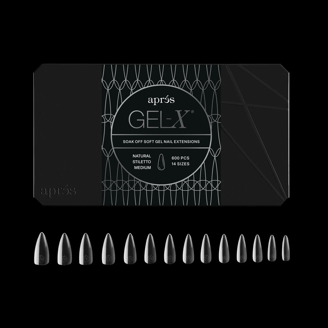 Aprés - Gel-X® Natural Stiletto Medium Box of Tips 2.0 - Pro (14 sizes, 600pcs)
