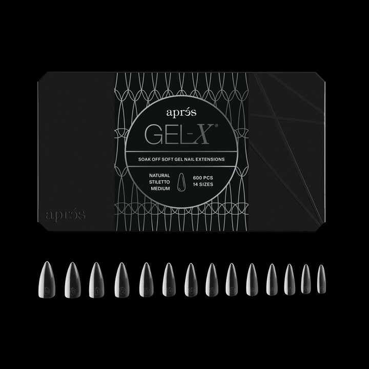 Aprés - Gel-X® Natural Stiletto Medium Box of Tips 2.0 - Pro (14 sizes, 600pcs)