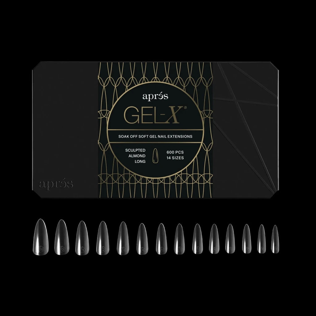 Aprés - Gel-X® Sculpted Almond Long Box of Tips 2.0 - Pro (14 sizes, 600pcs) - Level Up Beauty Supply