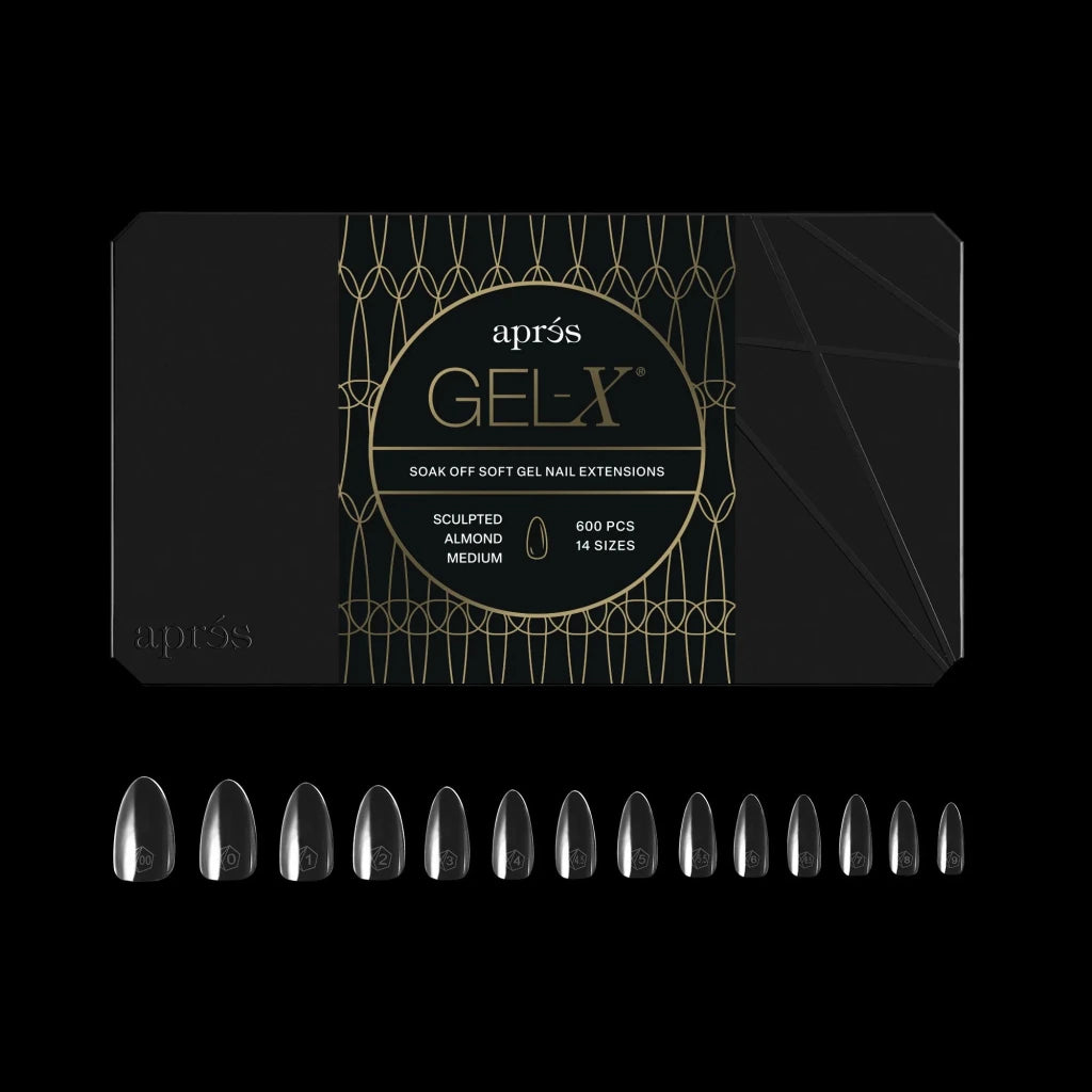 Aprés - Gel-X® Sculpted Almond Medium Box of Tips 2.0 - Pro (14 sizes, 600pcs) - Level Up Beauty Supply