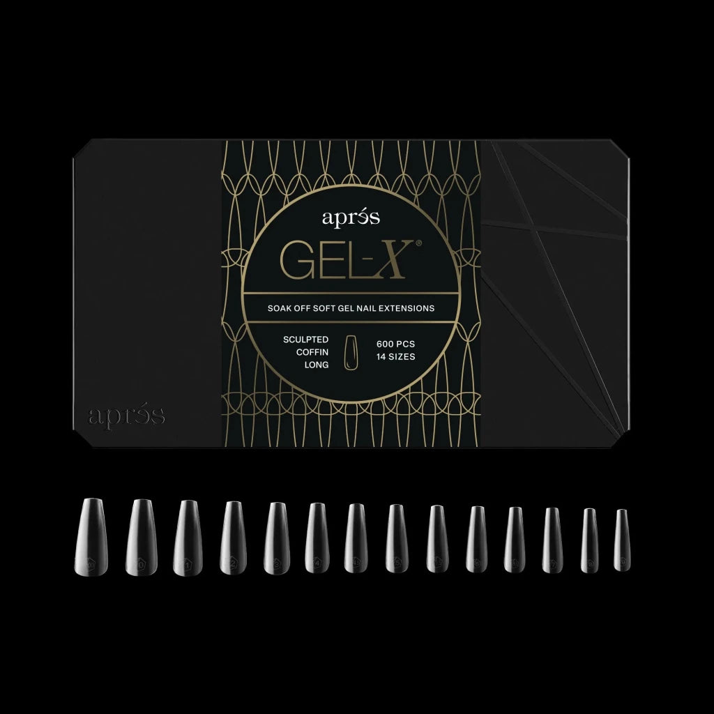 Aprés - Gel-X® Sculpted Coffin Long Box of Tips 2.0 - Pro (14 sizes, 600pcs) - Level Up Beauty Supply