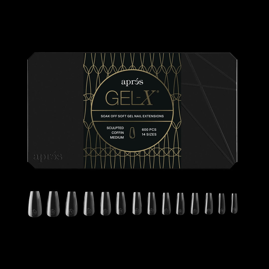 Aprés - Gel-X® Sculpted Coffin Medium Box of Tips 2.0 - Pro (14 sizes, 600pcs)