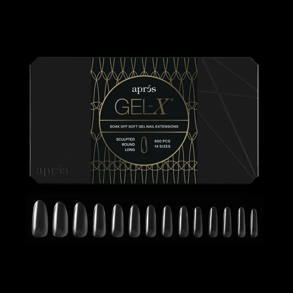 Aprés - Gel-X® Sculpted Round Long Box of Tips - Pro 2.0 (14 sizes, 600pcs) - Level Up Beauty Supply