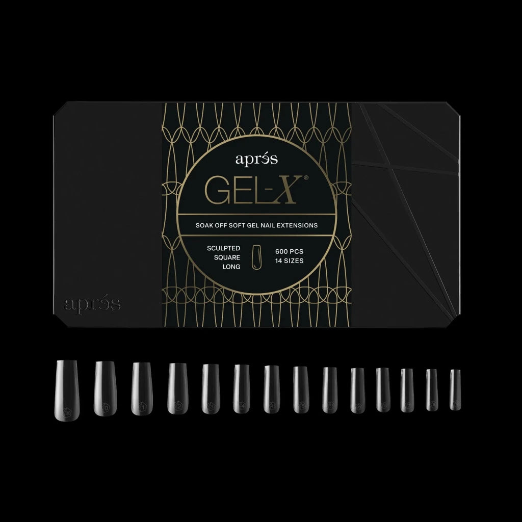 Aprés - Gel-X® Sculpted Square Long Box Of Tips 2.0 - Pro (14 sizes, 600pcs) - Level Up Beauty Supply