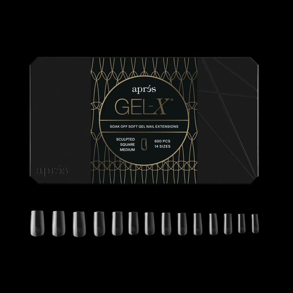 Aprés - Gel-X® Sculpted Square Medium Box of Tips 2.0 - Pro (14 sizes, 600pcs) - Level Up Beauty Supply