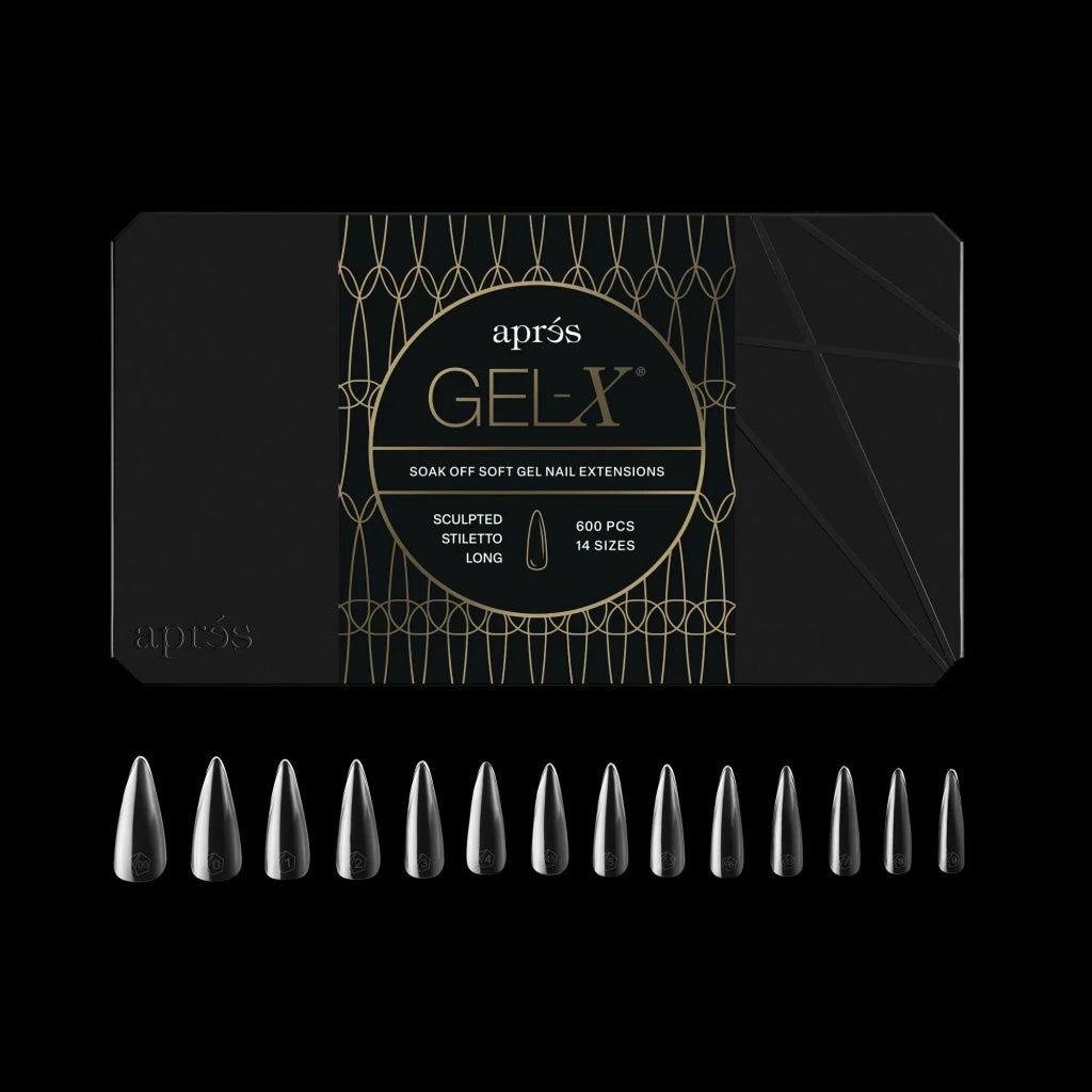Aprés - Gel-X® Sculpted Stiletto Long Box of Tips 2.0 - Pro (14 sizes, 600pcs) - Level Up Beauty Supply