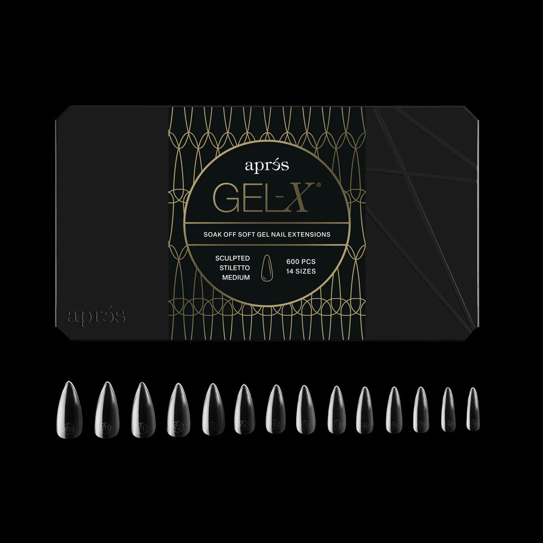 Aprés - Gel-X® Sculpted Stiletto Medium Box of Tips 2.0 - Pro (14 sizes, 600pcs)