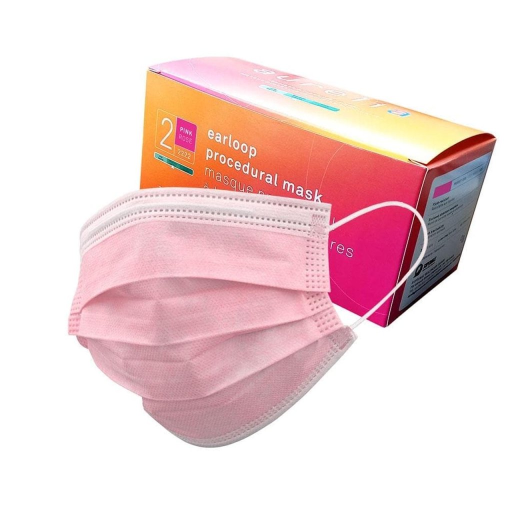 Aurelia 3 ply Face Mask Level 2, Pink, 50pcs - Level Up Beauty Supply