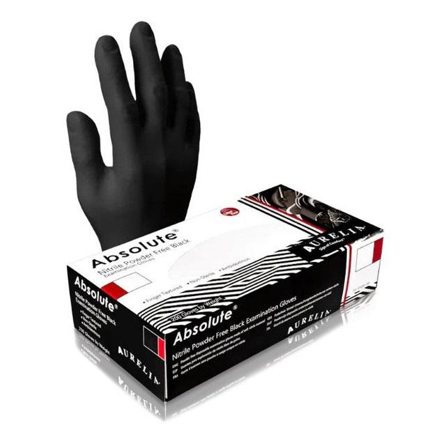 Aurelia Absolute 100 Nitrile Gloves, Black, 100pcs