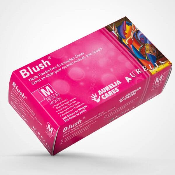 Aurelia Blush Nitrile Gloves, Pink, size S, 200pcs - Level Up Beauty Supply