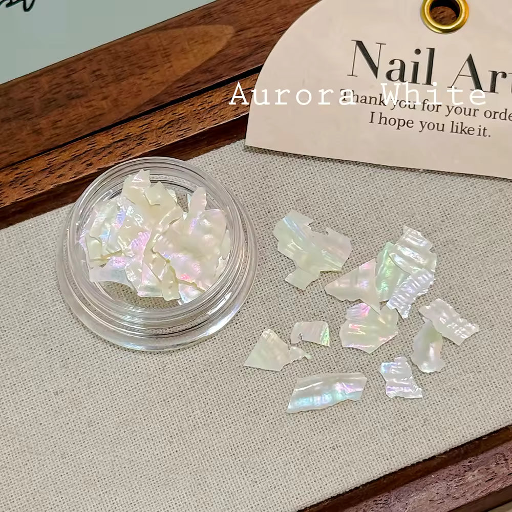 Aurora Nail Art Flakes, White