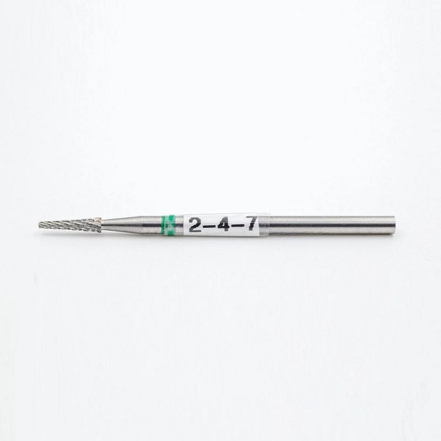 Carbide drill bit, Small Cone, Coarse (Green) (2-4-7) - Level Up Beauty Supply