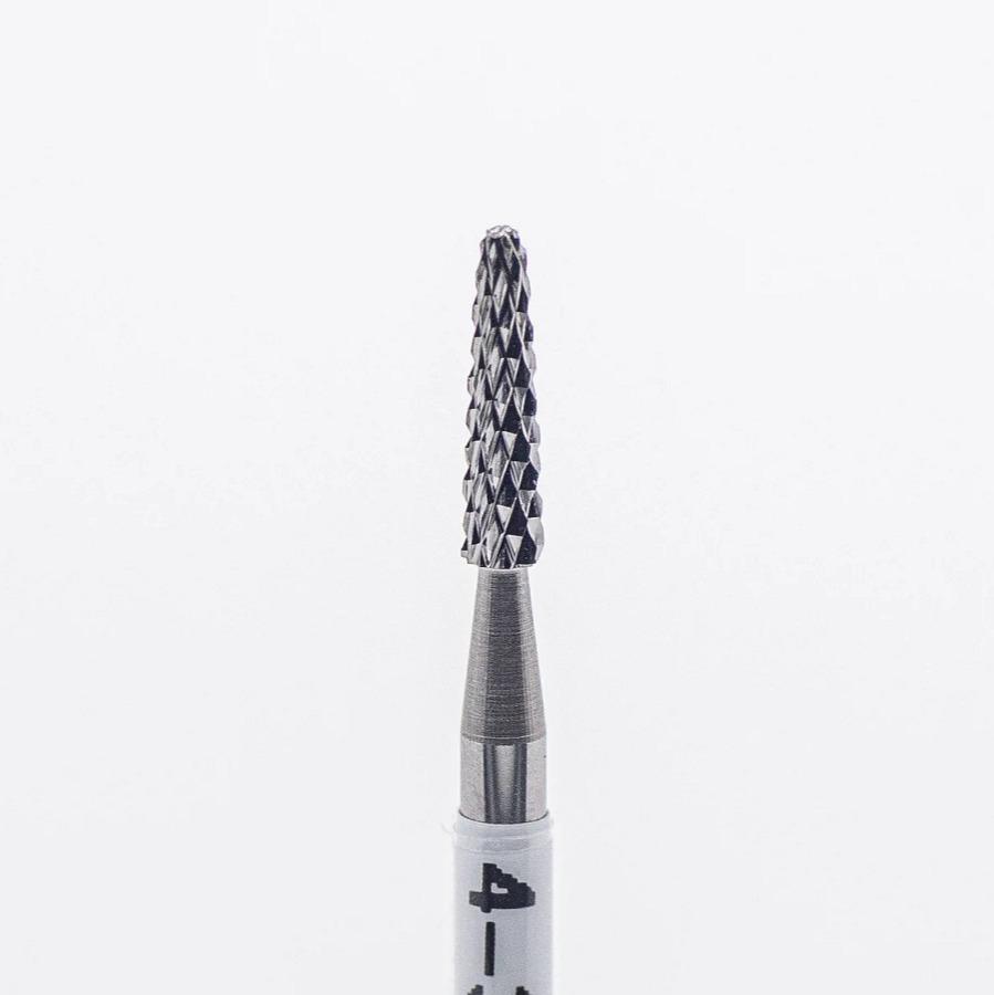 Carbide drill bit, Thin Rounded Cone, Medium (Blue) (4-3-9) - Level Up Beauty Supply
