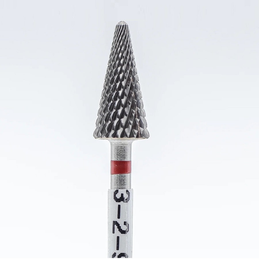 Carbide removal nail bit, Cone - Fine (Red) (3-2-9) - Level Up Beauty Supply